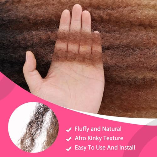 24 Inch Ombre Marley Twist Braiding Hair - 8 Packs, Pre-Fluffed & Easy to Style