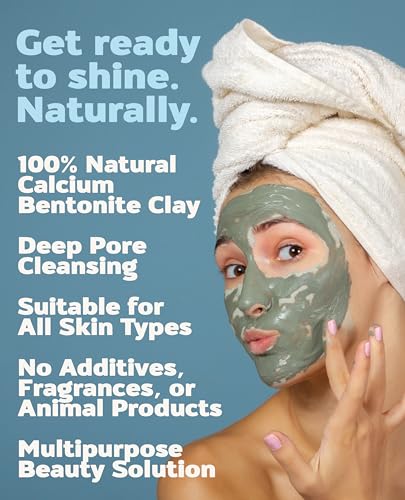 Aztec Secret Indian Clay Mask Kit 1lb - Deep Pore Cleansing, Face Hair & Body Detox