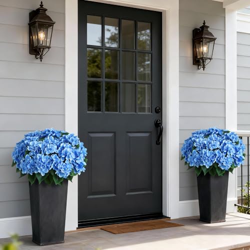 Artificial Hydrangea Topiary Tree Set - Outdoor UV-Resistant 18 Inch