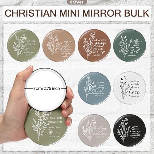 Fumete Bible Gift Set for Women - 8-Piece Christian Women’s Gift Set with Makeup Bags, Glass Cups & Compact Mirrors (Bible-c / 8)