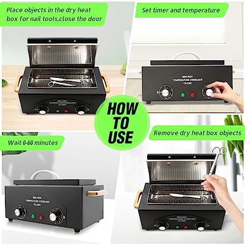 High Temperature Metal Tool Disinfection Box for Nail & Beauty Equipment - 110V 300W
