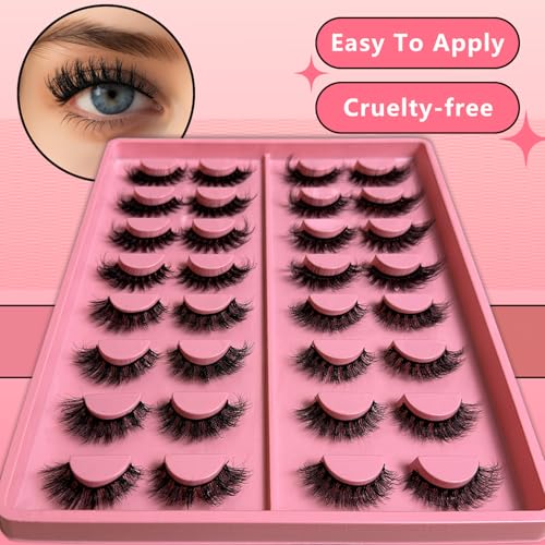 Lash Clusters 100D Long 8-20mm Lash Spikes DIY Spiky Cluster Eyelash Extensions Manga Individual Lashes 280pcs Thick Lash Clusters Kit with Bond & Seal, Tweezers,