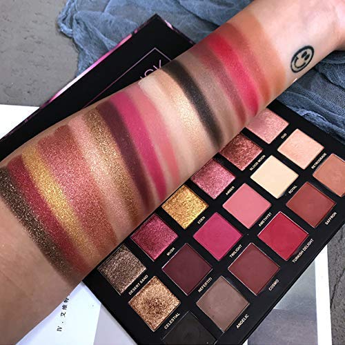 UCANBE 18 Color Eyeshadow Palette + 2 In 1 Black and Brown Gel Eyeliner Makeup Set,Matte Shimmer Metallic Glitter Eye Shadow Liner Cosmetics Gift Kit