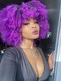 CURLCRAZY Short Kinky Curly Afro Wig with Bangs for Black Women - Variation 51F