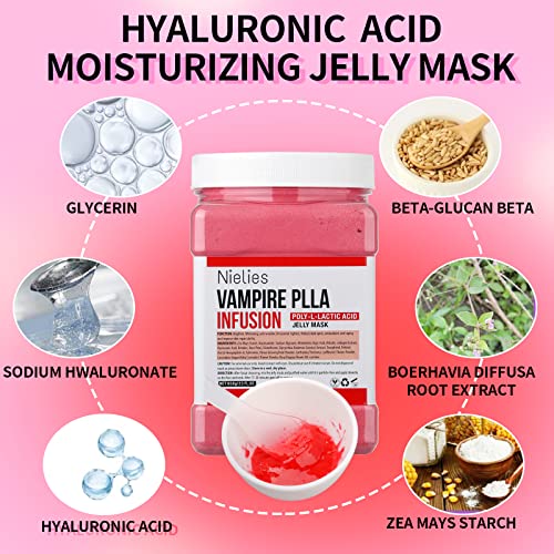 Vampire + Fresh Mint Jelly Mask, Facial Skin Care- Collagen Peel-Off Jelly Mask Set For Facials, Face Mask For Instant Hydration, Vegan Peel Off Face Mask, For Refreshing
