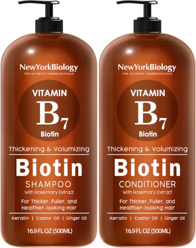 Biotin Shampoo & Conditioner Set - 16.9 Fl Oz Pack of 2 for Thinning Dry Hair