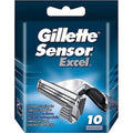 Gillette Sensor Excel Shaving Cartridges for Men Quantity: 10 (Packaging May Vary)