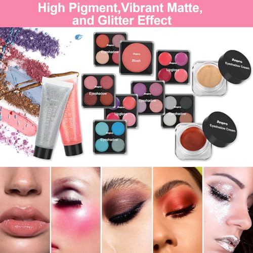 Anpro Mermaid Color All-In-One Makeup Kit for Girls 10-12, Teen Gift Set