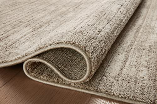 Loloi Darby Pebble and Sand Area Rug 5'3" x 7'6" Modern Ribbed Textured Decor