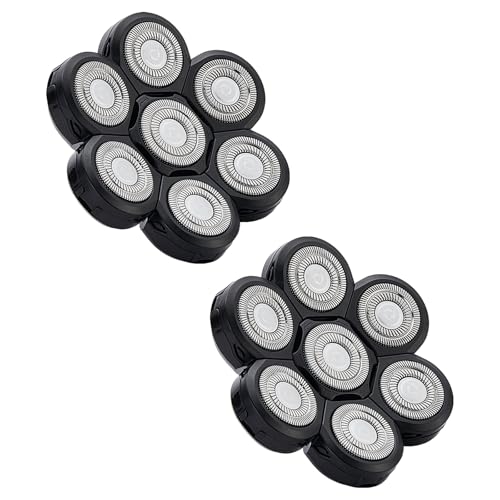 7 Head Shaver Replacement Heads for Electric Razors - 2 Pack - Universal Compatibility