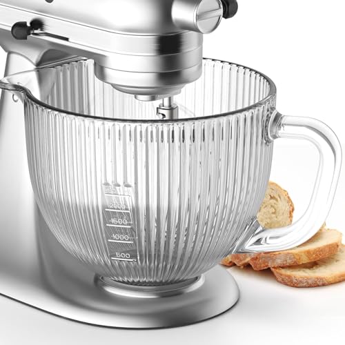 Glass Mixer Bowl for KitchenAid 4.5-5 Quart Tilt-Head Stand Mixers - Frost Blue