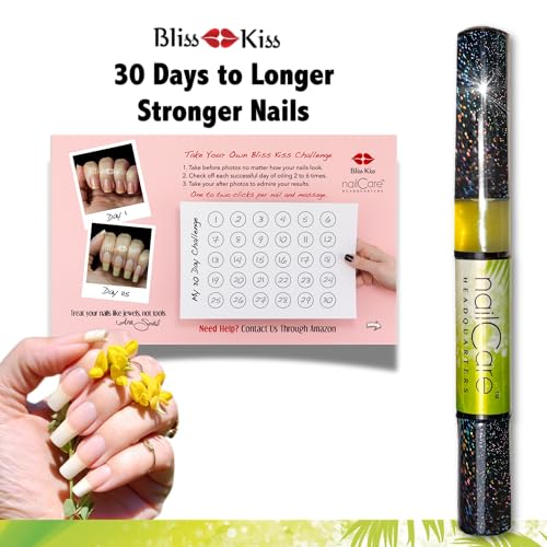 Cuticle Oil Pen for Nails - Nail Strengthener & Growth Oil and Serum for Damaged Nails, Hangnails w/Jojoba cuticle oil?Coconut Lime Verbena Fragrance - Holographic Glitter Pens 4-Pack