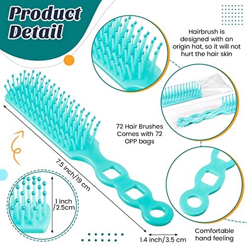 72 Pack Detangling Hair Brushes for Curly Wavy Hair - Travel & Shelter Use