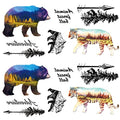 Waterproof Temporary Tattoo Stickers 2 Sheets Forest Bear Tiger Arrow Perfect for Parties, Events and More