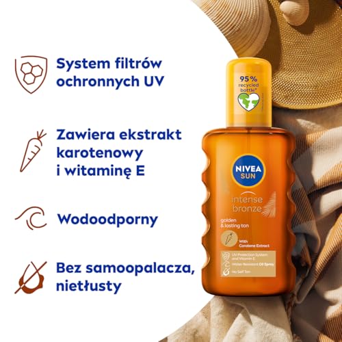 Nivea Sun Body Oil Spray with Jojoba Oil & Vitamin E - Lightweight, Non-Greasy 200ml