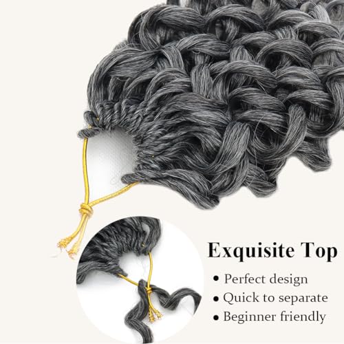 Colorful Queen 12 Inch Grey GoGo Curl Crochet Hair for Women - 7 Packs Water Wave Deep Twist Extensions