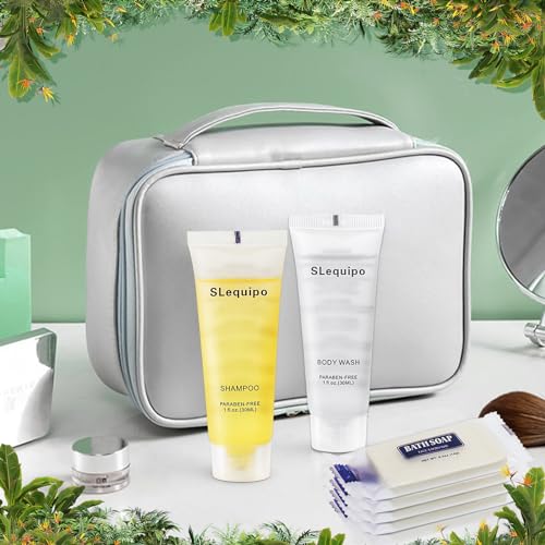 Travel Size Hotel Toiletries Bulk Set: 20 Bar Soap 0.5oz, 20 Shampoo, 20 Body Wash - 60 Pcs, Mini Guest Toiletries, Hotel Amenities