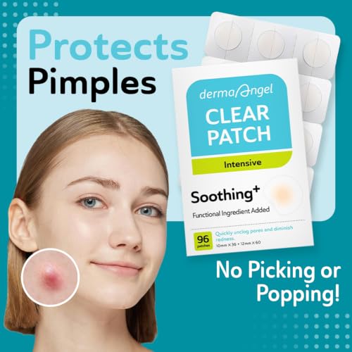 DERMA ANGEL Invisible Salicylic Acid Pimple Patches - 132 Count, 2 Sizes, Redness Relief, Acne & Zit Treatment, Clear & Undetectable