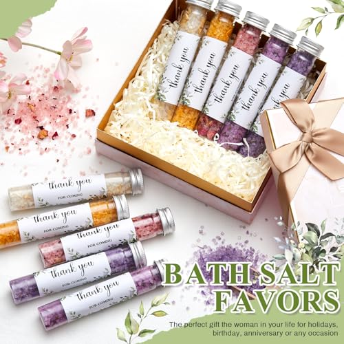12 Pcs Aromatherapy Bath Salts Test Tube Set - Greenery Spa Gifts for Women