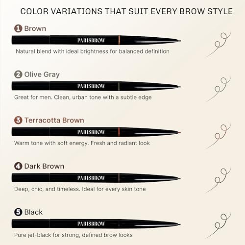 PARISBROW Slim Brow Pencil 04/Dark Brown Eyebrow Ultra-Fine Eyebrow Pencil (0.9mm Tip)