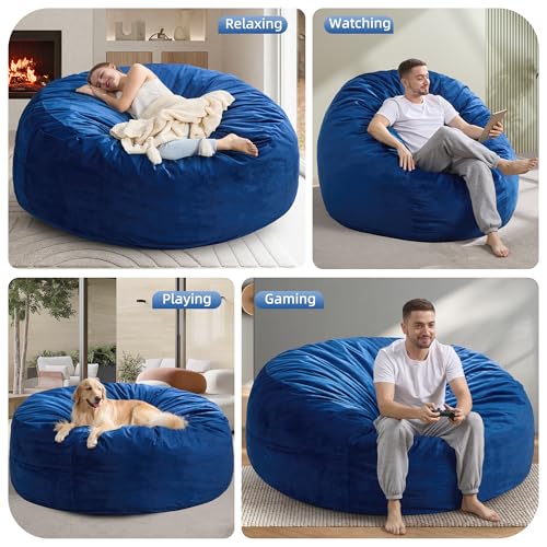 Oversized Velvet Bean Bag Chair - Blue XX-Large | Hobestluk