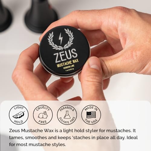 Mustache Wax with Beeswax Shea & Grape Seed Oil - 1 Ounce Pack of 3