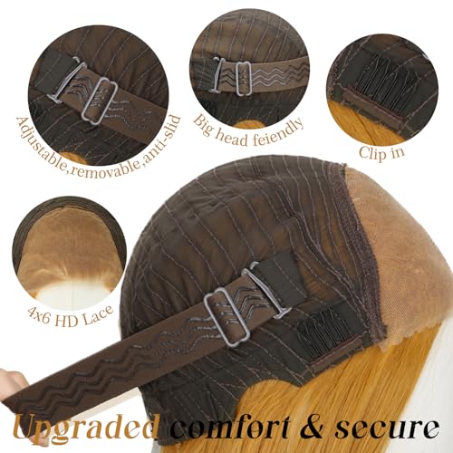 Honey Blonde 26-inch Synthetic Lace Front Wig for Women, Glueless & Pre-Plucked