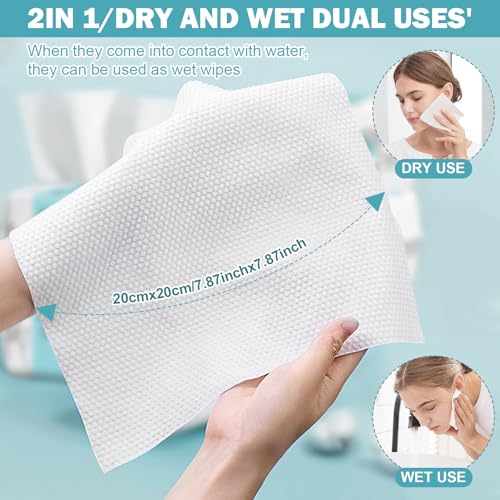 Disposable Face Towels 400 Count - Soft Cotton Makeup Remover Wipes for Skin & Cleansing - Pack of 1