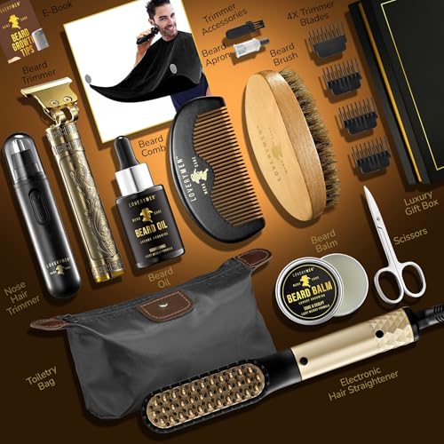 Extra Large Grooming Beard Kit for Men - Trimmers, Oil, Balm & More - Fathers Day Gift