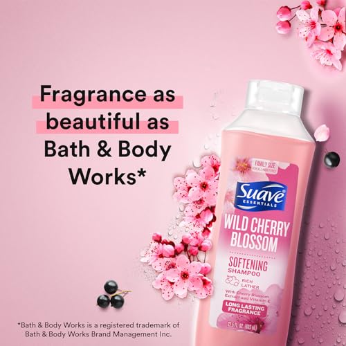 Suave Shampoo, Wild Cherry Blossom 6-Pack ? Fragrant, Softening Formula with Vitamin E, 22.5 Oz Ea