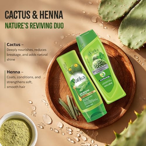 Vatika Naturals Cactus Shampoo & Conditioner Set for Damaged Hair 400ml