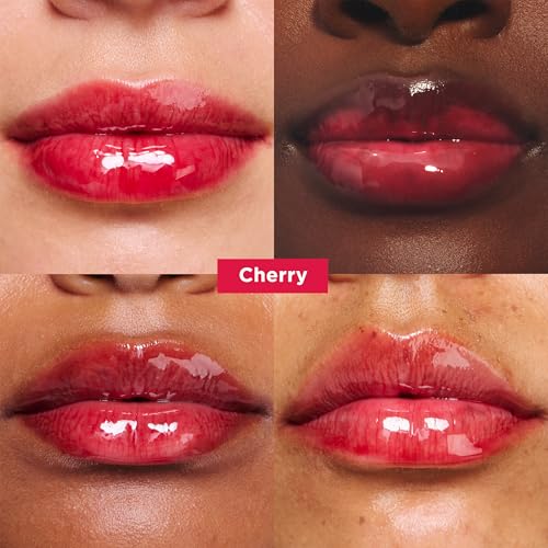 Clarins Water Lip Stain, 03 Red Water and Lip Oil, 03 Cherry Bundle | Buildable, Matte Finish Lip Stain | Sheer, High Shine Finish Lip Oil