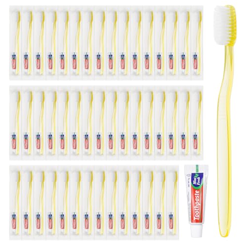 Disposable Toothbrush with Toothpaste Set 100 Pack - Portable & Hygienic