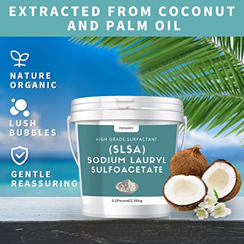 SLSA Bath Bomb Powder 83.2oz Organic Coconut & Palm Extracted Surfactant for Homemade Bath Products