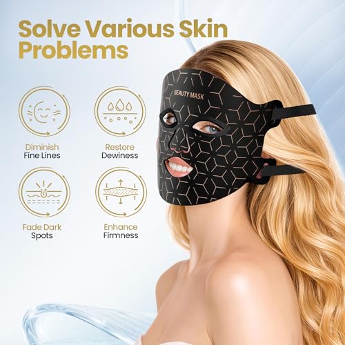 Rechargeable Red Light Face & Neck Mask with Eye Protection - Skin Therapy Device