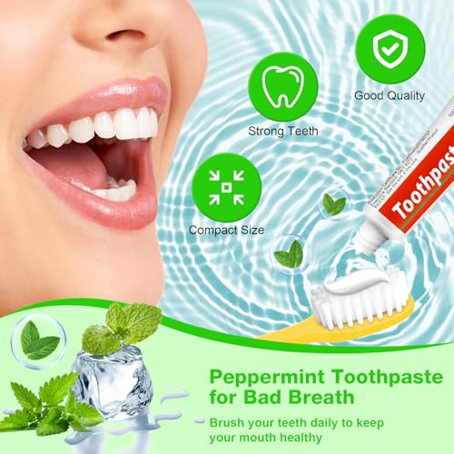 HOFASON 1oz Bulk Travel Toothpaste Pack of 200 Small Peppermint Tubes for Hotels & Travel