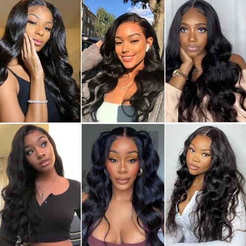 Black Water Wave V Part Wig 26 Inch Synthetic U Part Lace Front Hairpiece for Black Women - 180% Density #1B