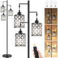 Black 72-Inch Dimmable Floor Lamp with Remote & Timer, 3 Heads, Adjustable Heights