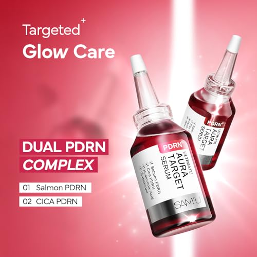 SAM'U PDRN Ultimate Aura Target Serum - PDRN Salmon glow serum with Glutathione, Vitamin C & Niacinamide, Korean Skin Care