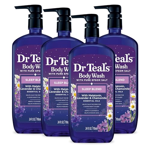 Dr Teal's Sleep Blend Body Wash with Epsom Salt & Melatonin - 24 Fl Oz Pack of 4