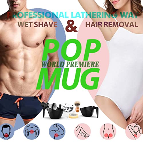 Anbbas Black Wood Badger Hair Shaving Brush, 100g Soap & POP Mug Set (A5 Melamine) – Wet Shave