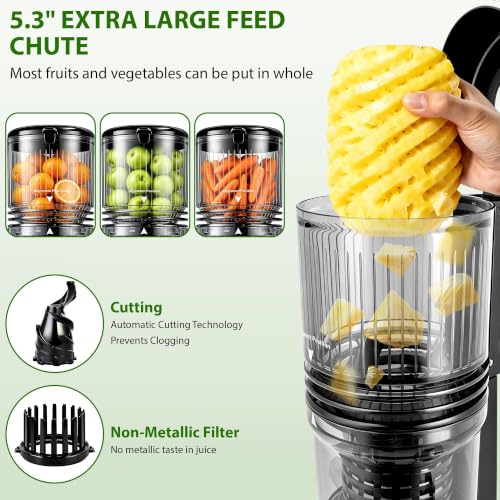 Cold Press Juicer with Smart Touch Display & Brushless Motor - Large Feed Chute