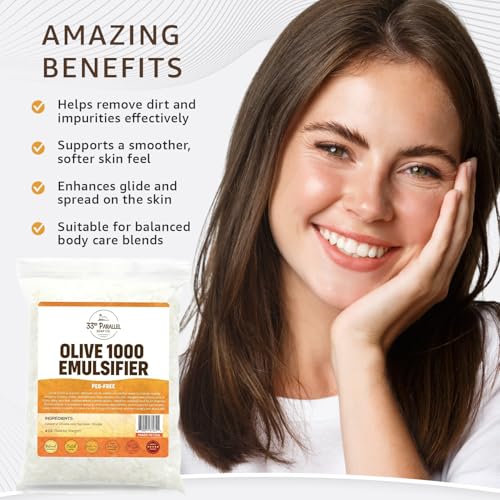 Olive 1000 Emulsifier - Natural PEG-Free Oil-in-Water Cosmetic Emulsifier for DIY Skincare & Haircare