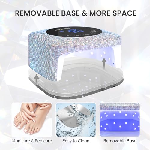 Lavinda A-diamond Cordless UV LED Nail Lamp for Gel Nails, Sparkle Rhinestones