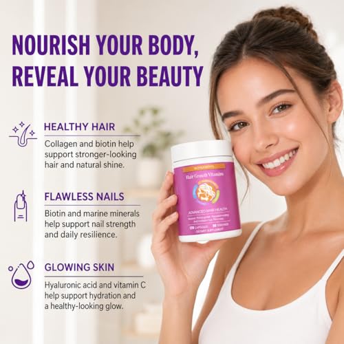 Hair Skin and Nails Vitamins Biotin Collagen Hyaluronic Acid
