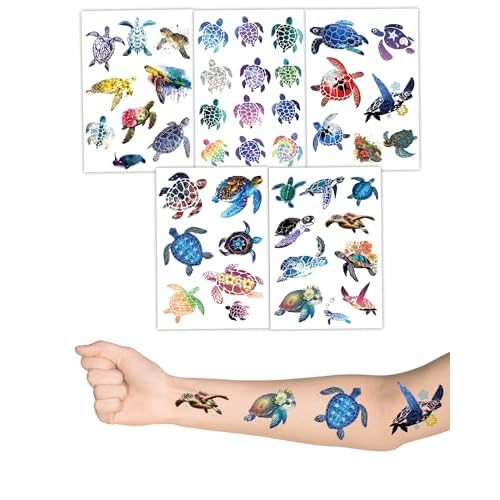 ANTING 180 Pieces Turtle Temporary Tattoos Turtle Themed Tattoos Stickers Party Decoration Supplies favors Body Art for Kids Adults