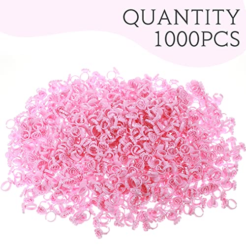 1000 Pcs Heart-Shaped Eyelash Extension Glue Rings - Disposable Makeup Tool