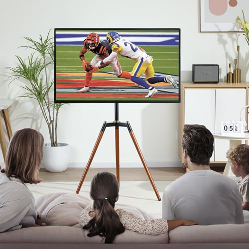 Ethu Tripod TV Stand for 32-65 Inch Flat & Curved Screens - Black & Walnut