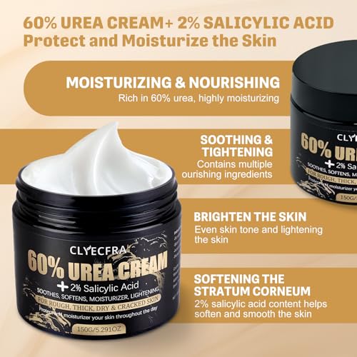 Clyecfra 2Pack 60% Urea & 2% Salicylic Acid Foot Cream - Deep Hydration 300g