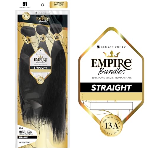 Sensationnel Empire Multi-Length Human Hair Bundles - 16 18 20 Inch Natural Black